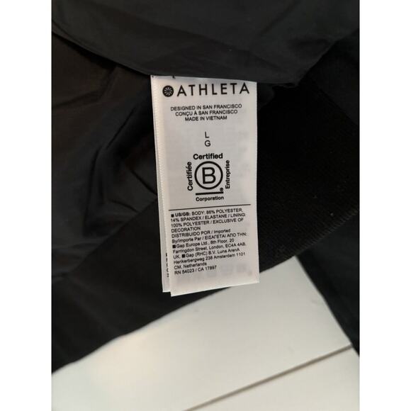 Athleta Endless Bomber Jacket Black Sz.Large NWT $139 Sustainable Fabric Stretch - Picture 7 of 8